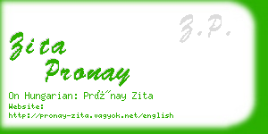 zita pronay business card